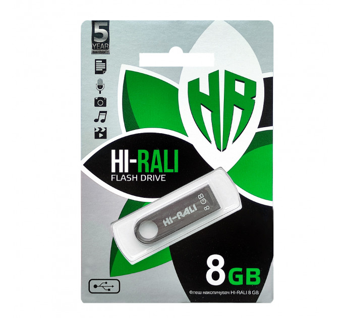 Флеш-накопичувач USB 8GB Hi-Rali Shuttle Series Black (HI-8GBSHBK)