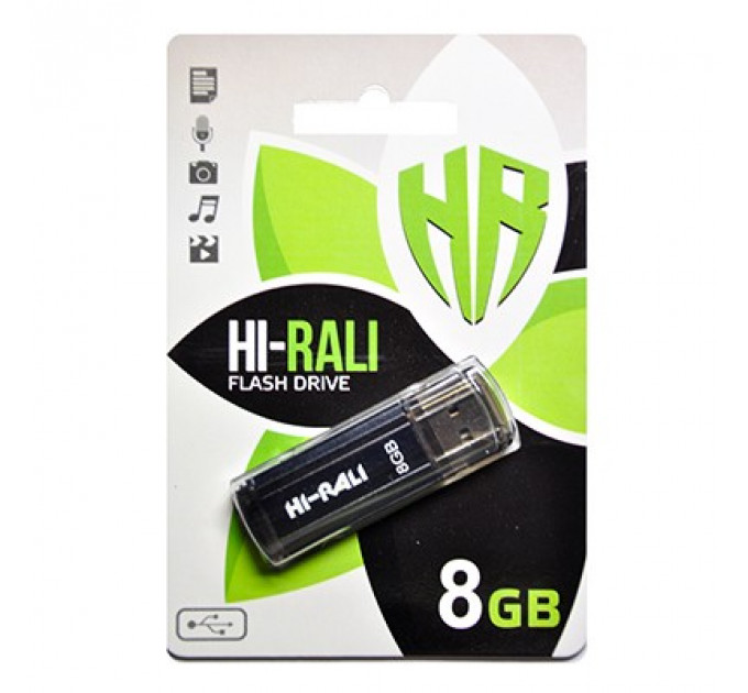 Флеш-накопичувач USB 8GB Hi-Rali Stark Series Black (HI-8GBSTBK)