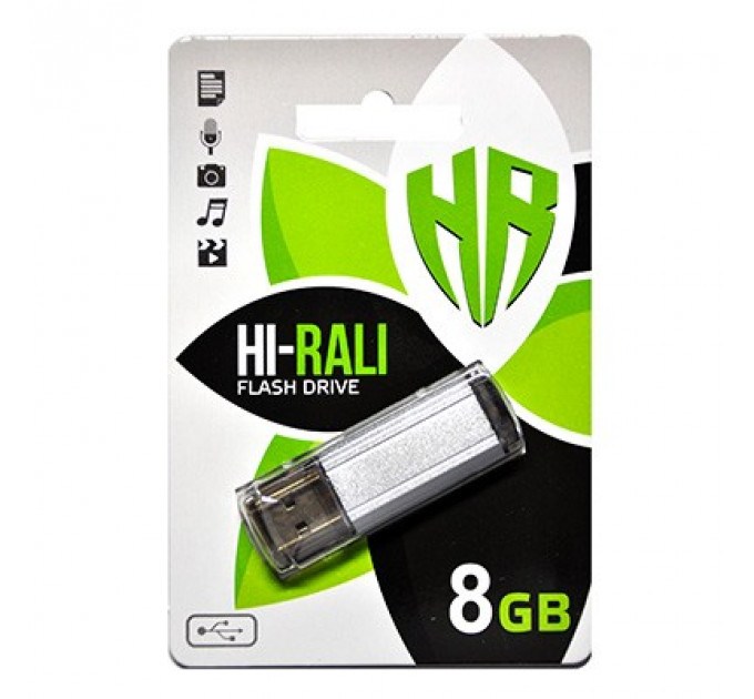 Флеш-накопичувач USB 8GB Hi-Rali Stark Series Silver (HI-8GBSTSL)