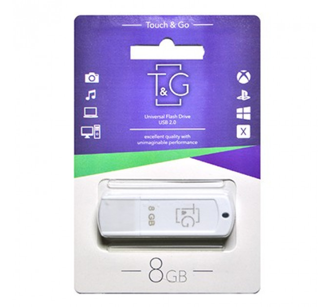 Флеш-накопичувач USB 8GB T&G 011 Classic Series White (TG011-8GBWH)