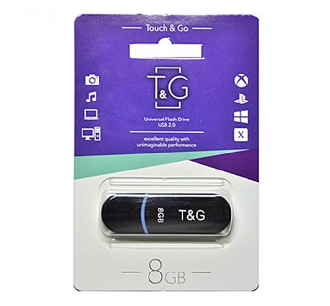 Флеш-накопичувач USB 8GB T&G 012 Classic Series Black (TG012-8GBBK)