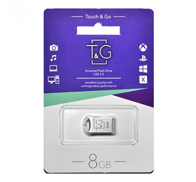 Флеш-накопичувач USB 8GB T&G 105 Metal Series Silver (TG105-8G)