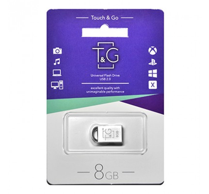 Флеш-накопичувач USB 8GB T&G 107 Metal Series Silver (TG107-8G)