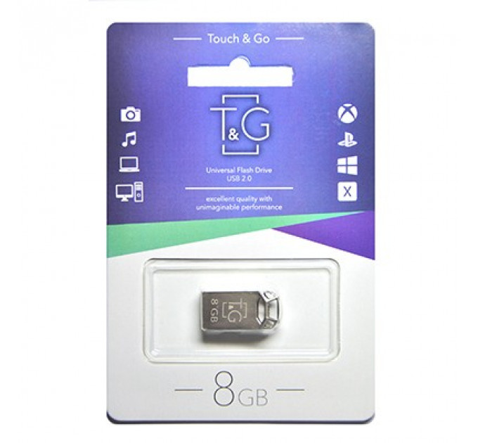 Флеш-накопичувач USB 8GB T&G 110 Metal Series Silver (TG110-8G)