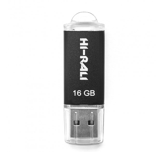 Флеш-накопичувач USB 16GB Hi-Rali Rocket Series Black (HI-16GBVCBK)
