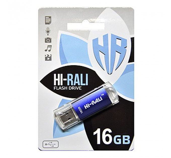 Флеш-накопичувач USB 16GB Hi-Rali Rocket Series Blue (HI-16GBVCBL)