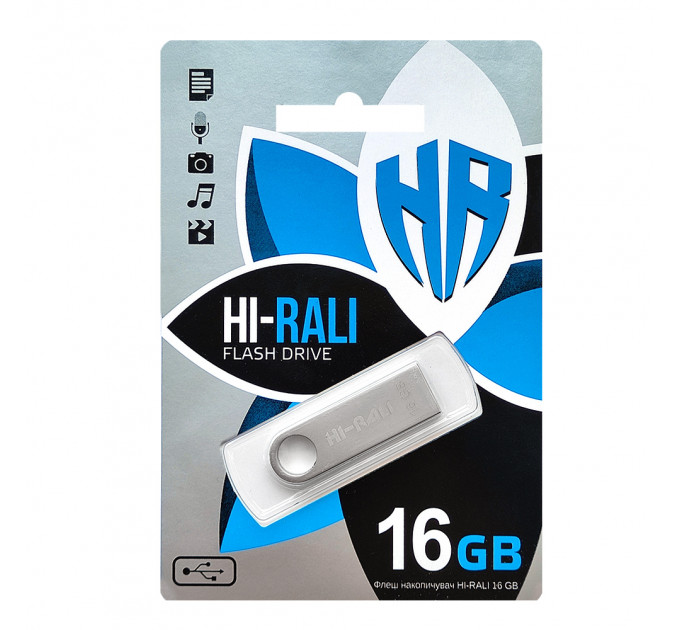Флеш-накопичувач USB 16GB Hi-Rali Shuttle Series Silver (HI-16GBSHSL)