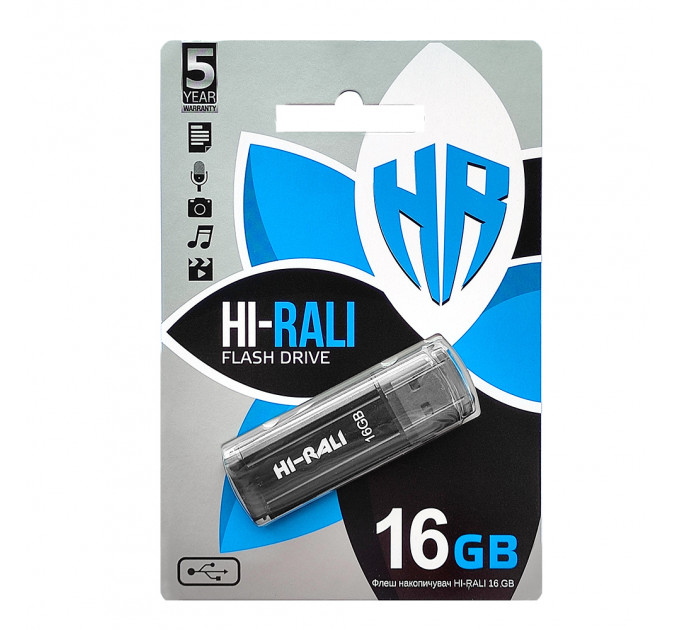 Флеш-накопичувач USB 16GB Hi-Rali Stark Series Black (HI-16GBSTBK)