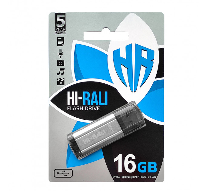 Флеш-накопичувач USB 16GB Hi-Rali Stark Series Silver (HI-16GBSTSL)