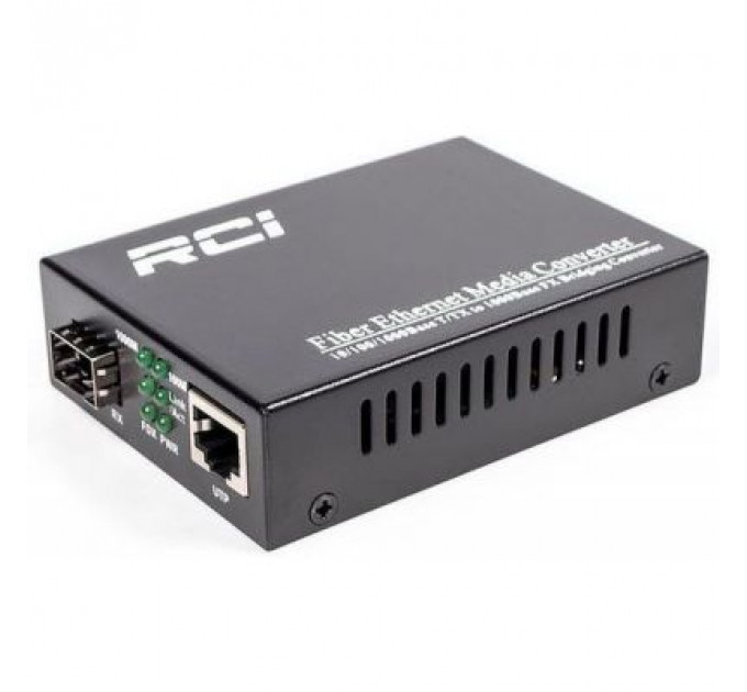 Медіаконвертер RCI 1G, SFP slot, RJ45, standart size metal case (RCI300S-G)