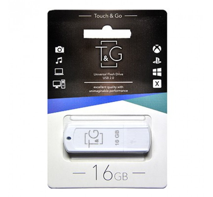 Флеш-накопичувач USB 16GB T&G 011 Classic Series White (TG011-16GBWH)