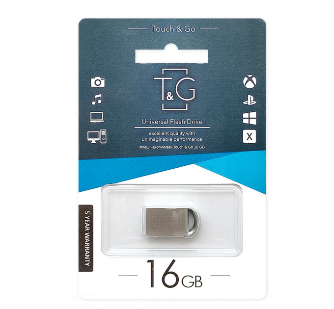 Флеш-накопитель USB 16GB T&G 107 Metal Series Silver (TG107-16G)