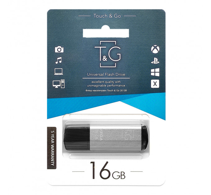 Флеш-накопичувач USB 16GB T&G 121 Vega Series Silver (TG121-16GBSL)