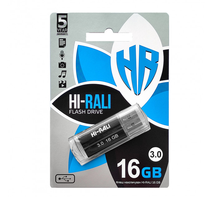 Флеш-накопитель USB3.0 16GB Hi-Rali Corsair Series Black (HI-16GB3CORBK)