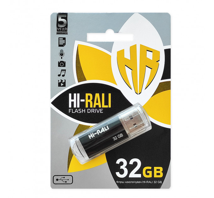 Флеш-накопичувач USB 32GB Hi-Rali Corsair Series Black (HI-32GBCORBK)