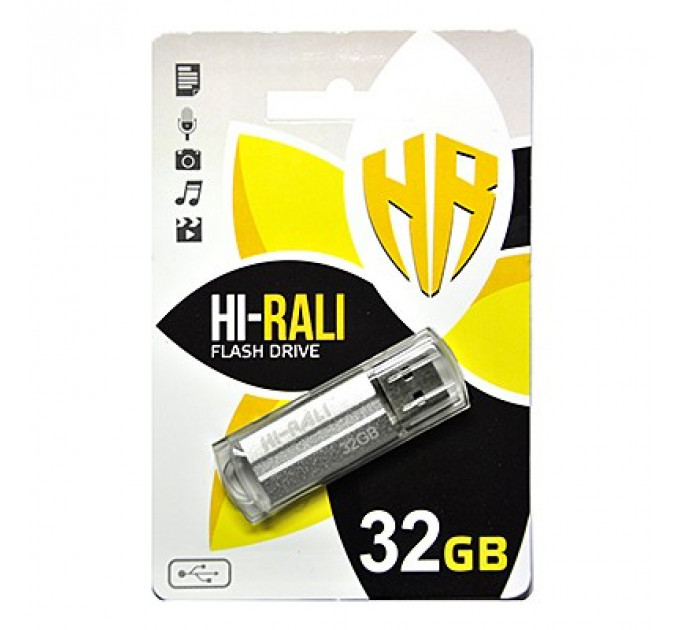 Флеш-накопичувач USB 32GB Hi-Rali Corsair Series Silver (HI-32GBCORSL)