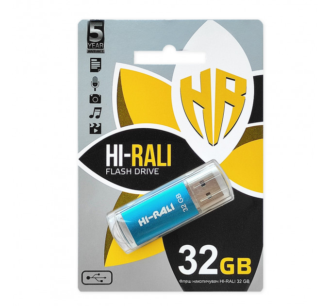 Флеш-накопичувач USB 32GB Hi-Rali Rocket Series Blue (HI-32GBVCBL)