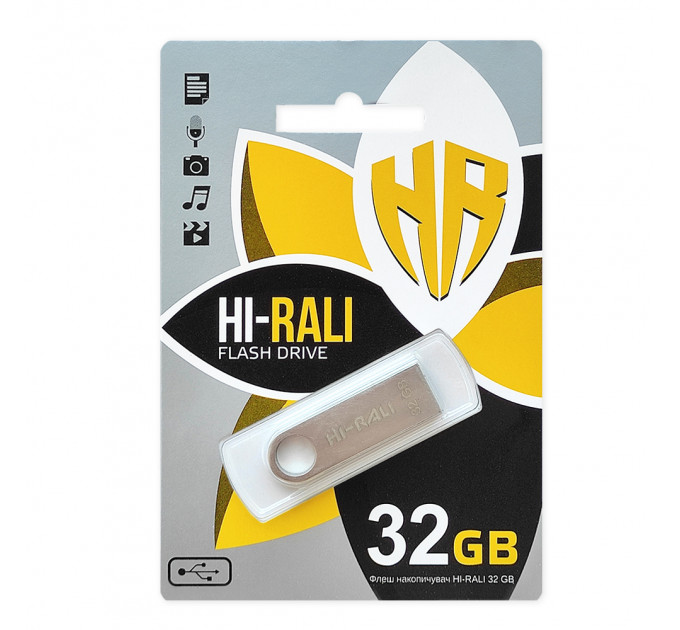 Флеш-накопичувач USB 32GB Hi-Rali Shuttle Series Silver (HI-32GBSHSL)
