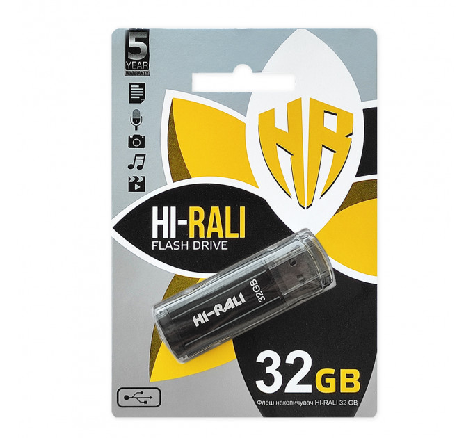 Флеш-накопичувач USB 32GB Hi-Rali Stark Series Black (HI-32GBSTBK)