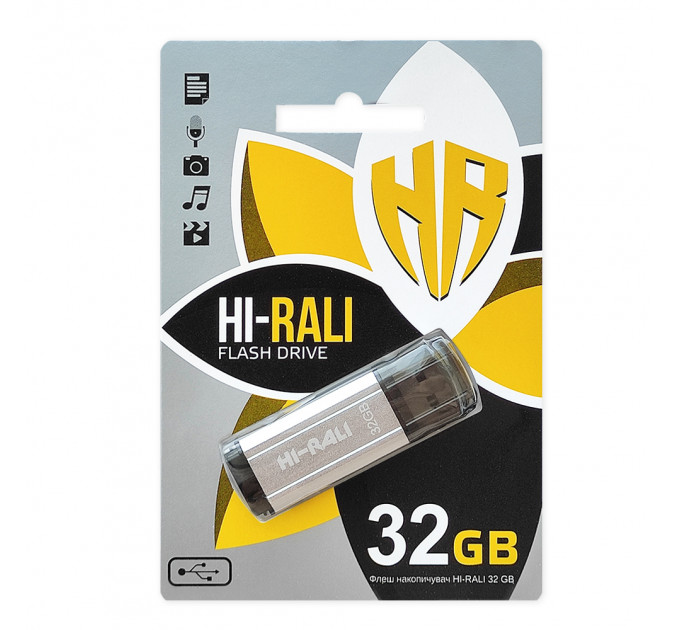 Флеш-накопитель USB 32GB Hi-Rali Stark Series Silver (HI-32GBSTSL)