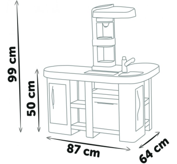 Smoby Ігровий набір Smoby Велика інтерактивна кухня Тефаль Студіо з ефектом кипіння 34 аксесуари М'ятно-сіра з білим (311053)