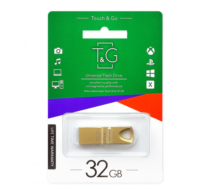 Флеш-накопичувач USB 32GB T&G 117 Metal Series Gold (TG117GD-32G)