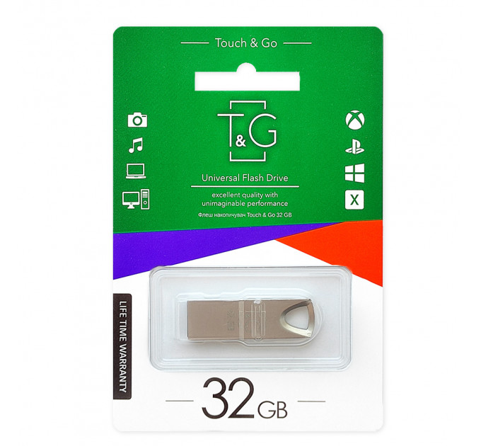 Флеш-накопичувач USB 32GB T&G 117 Metal Series Silver (TG117SL-32G)