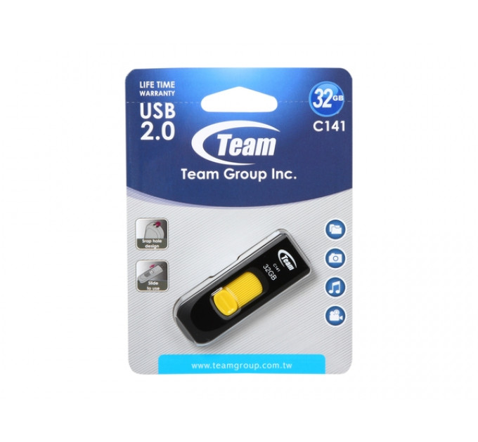 Флеш-накопитель USB 32GB Team C141 Yellow (TC14132GY01)