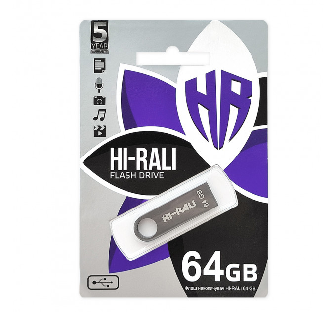 Флеш-накопитель USB 64GB Hi-Rali Shuttle Series Black (HI-64GBSHBK)