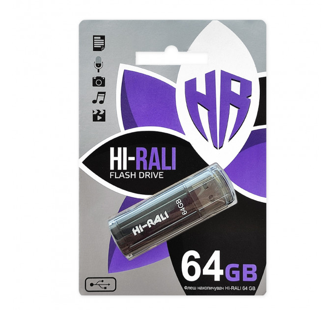 Флеш-накопитель USB 64GB Hi-Rali Stark Series Black (HI-64GBSTBK)