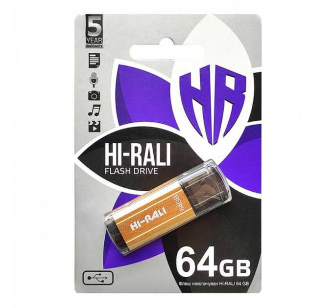 Флеш-накопитель USB 64GB Hi-Rali Stark Series Gold (HI-64GBSTGD)