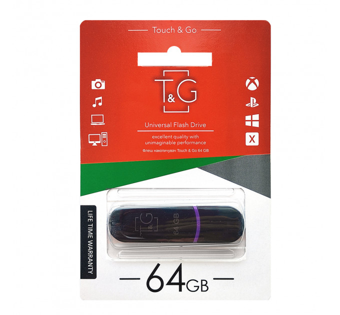 Флеш-накопитель USB 64GB T&G 012 Classic Series Black (TG012-64GBBK)