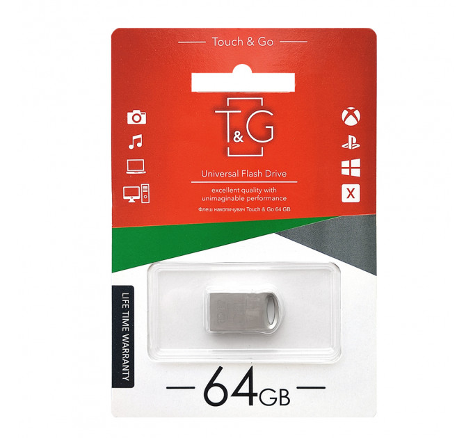 Флеш-накопичувач USB 64GB T&G 105 Metal Series Silver (TG105-64G)