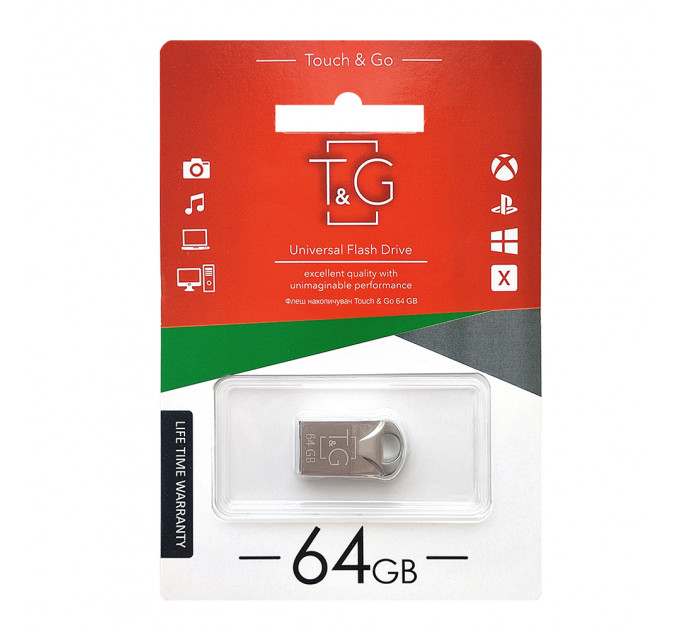 Флеш-накопитель USB 64GB T&G 106 Metal Series Silver (TG106-64G)