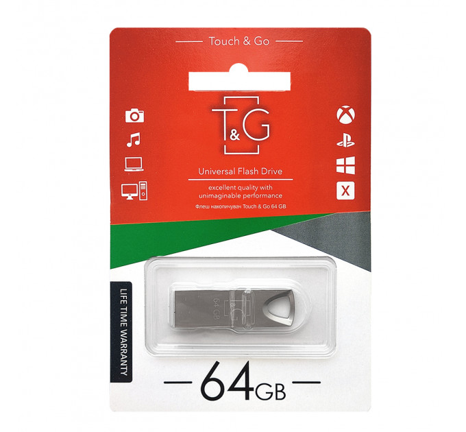 Флеш-накопичувач USB 64GB T&G 117 Metal Series Silver (TG117SL-64G)