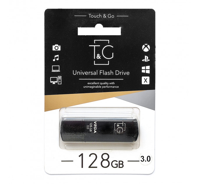 Флеш-накопитель USB3.0 128GB T&G 121 Vega Series Black (TG121-128GB3BK)