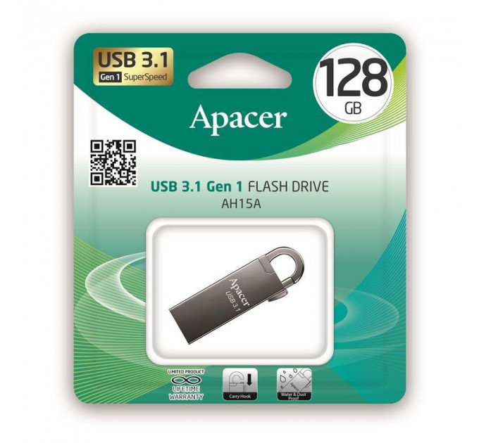 Флеш-накопитель USB3.1 128GB Apacer AH15A Black (AP128GAH15AA-1)