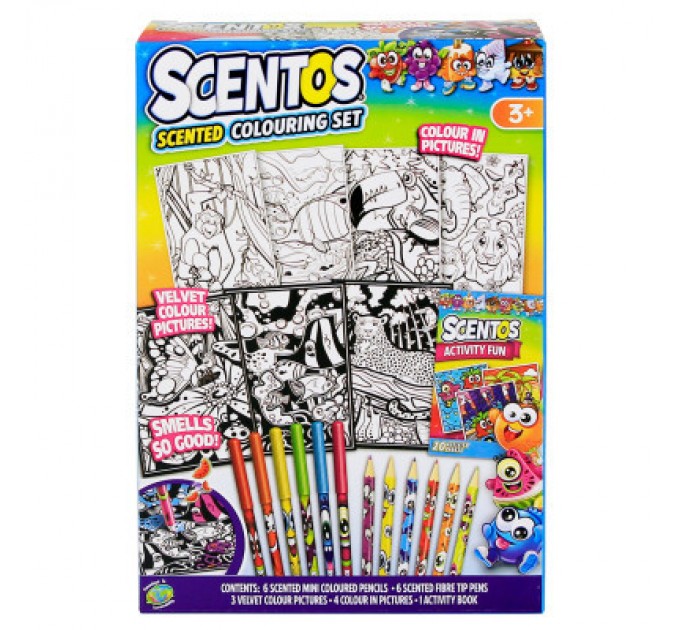 Scentos Набір для творчості Scentos Ароматний Кумедні Розмальовки (маркери, олівці, розмальовки) (42558)