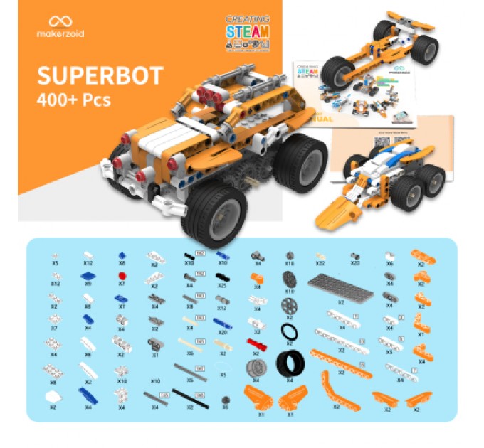 Конструктор Makerzoid Superbot Educational Building Blocks (MKZ-ID-SPB)