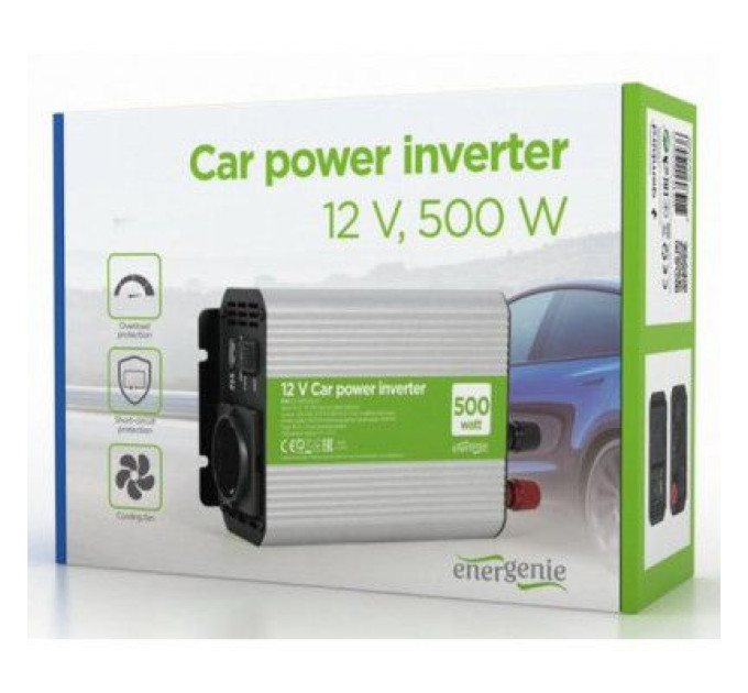 EnerGenie Автомобільний інвертор EnerGenie 12V/220V 500 Вт (EG-PWC500-01)