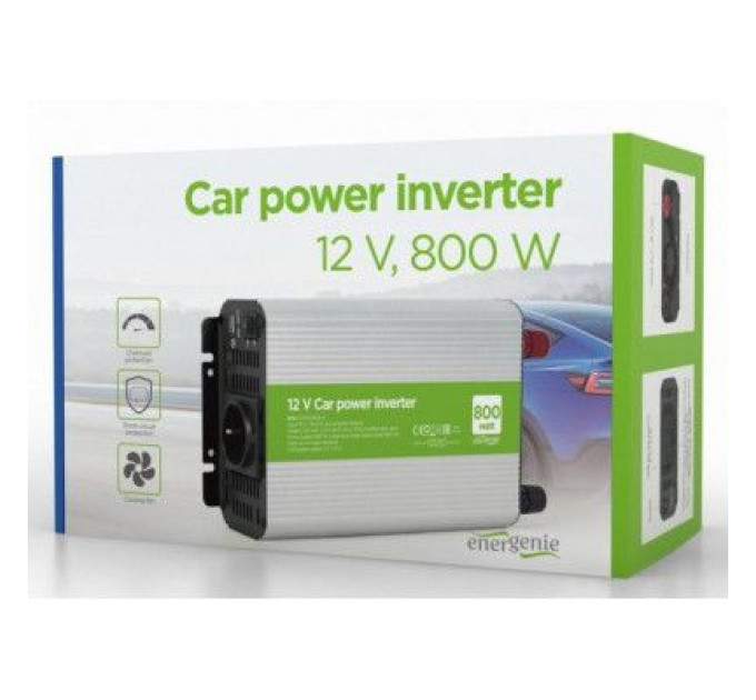 EnerGenie Автомобільний інвертор EnerGenie 12V/220V 800 Вт (EG-PWC800-01)