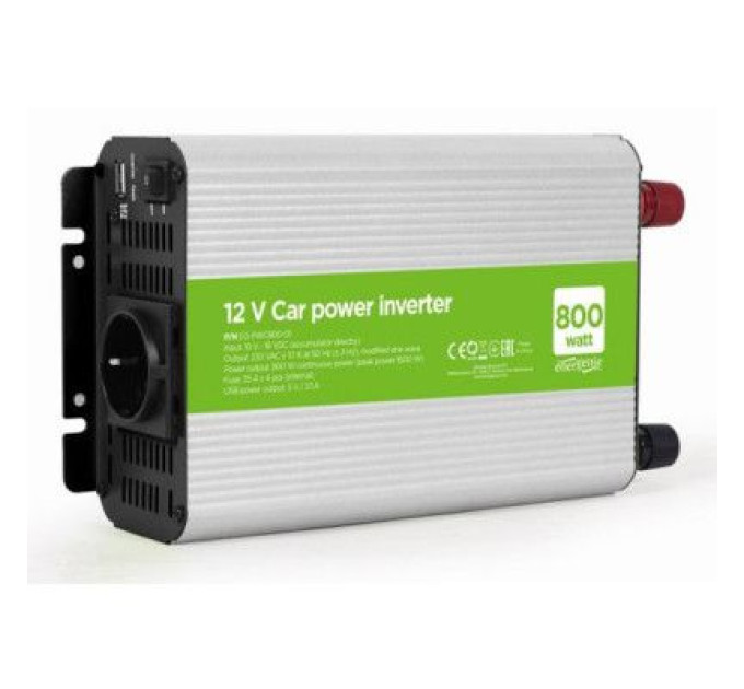 EnerGenie Автомобільний інвертор EnerGenie 12V/220V 800 Вт (EG-PWC800-01)