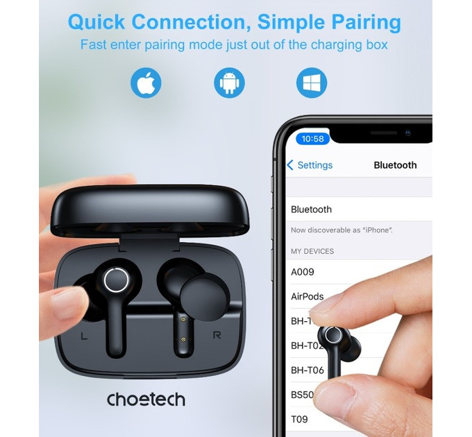 Bluetooth-гарнітура Choetech BH-T06 TWS bluetooth