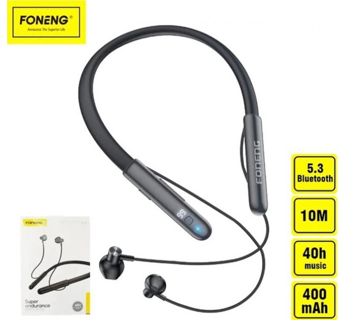 Bluetooth-гарнитура Foneng BL37 Digital Display Neckband Bluetooth Earphone (BL37-BE-DDN)