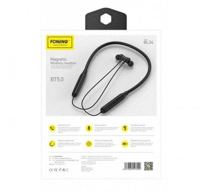 Bluetooth-гарнитура Foneng Neckband Sport BL34 (BL34-BE-N)
