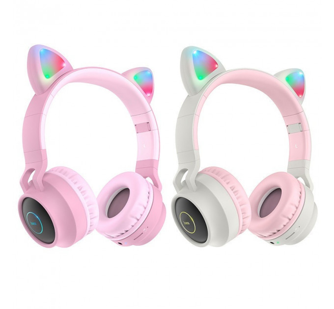 Bluetooth-гарнитура Hoco W27 Cat Ear Grey/Pink (W27GP)