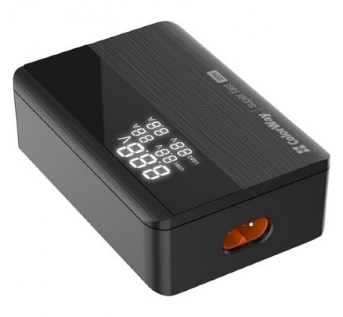 ColorWay Зарядний пристрій ColorWay Power Delivery GaN (2USB-A + 2USB TYPE-C) (100W) black (CW-CHS041PD-BK)