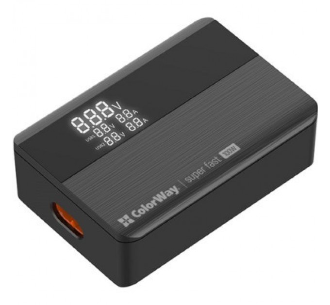 ColorWay Зарядний пристрій ColorWay Power Delivery GaN (2USB-A + 2USB TYPE-C) (100W) black (CW-CHS041PD-BK)