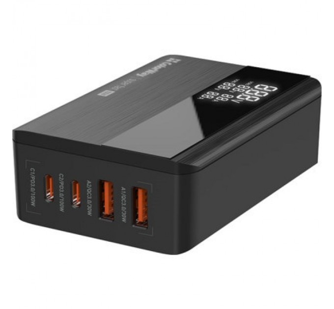 ColorWay Зарядний пристрій ColorWay Power Delivery GaN (2USB-A + 2USB TYPE-C) (100W) black (CW-CHS041PD-BK)