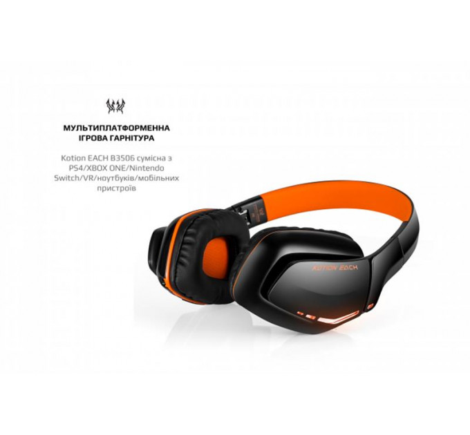 Bluetooth-гарнитура Kotion EACH B3506 Black/Orange (ktb3506bt)